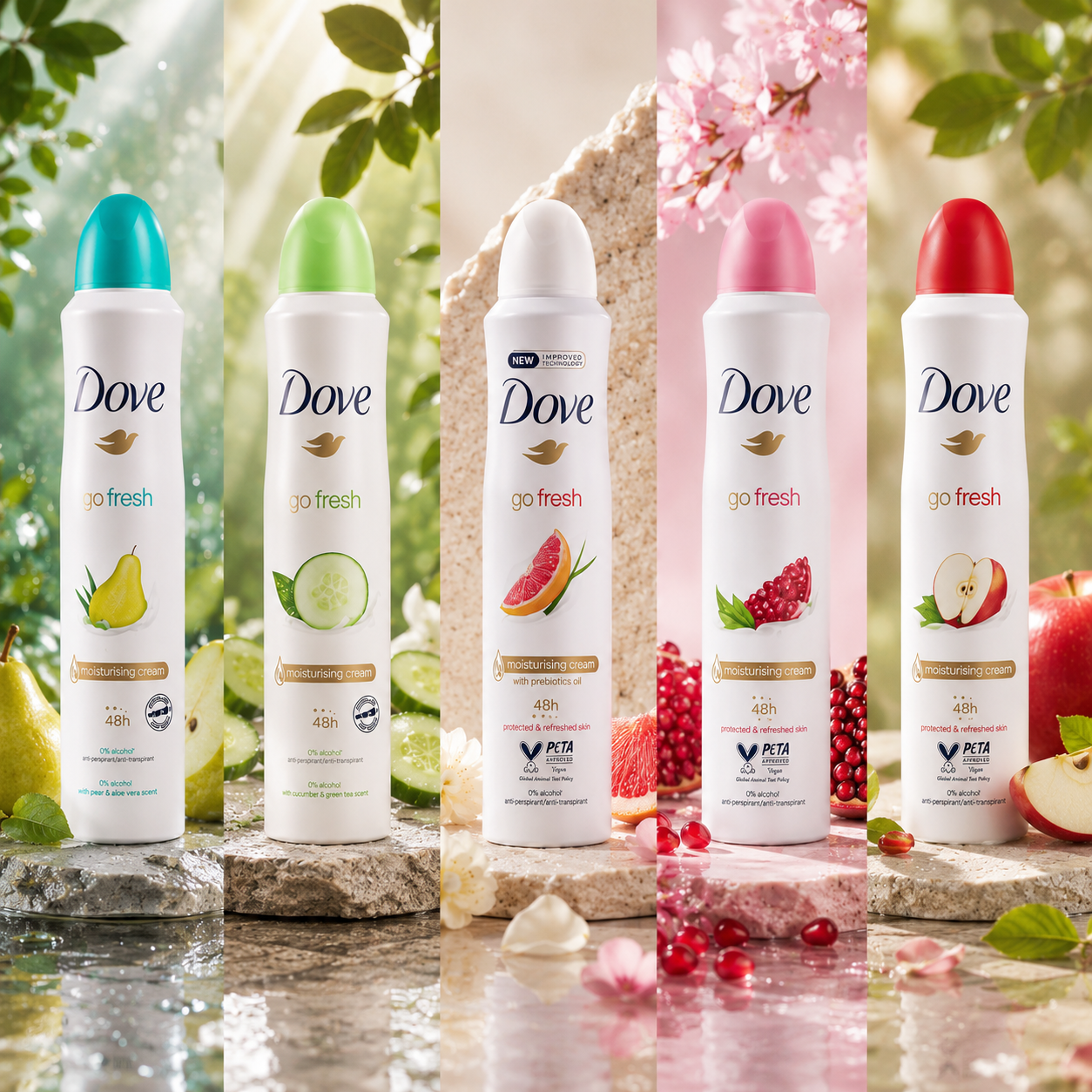 اسپری ضد تعریق زنانه داو dove  Go fresh 250ml هندی