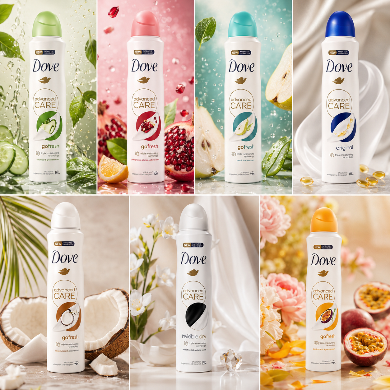 اسپری ضد تعریق  داو  dove  U.K  Advanced Care Go Fresh 250 ml