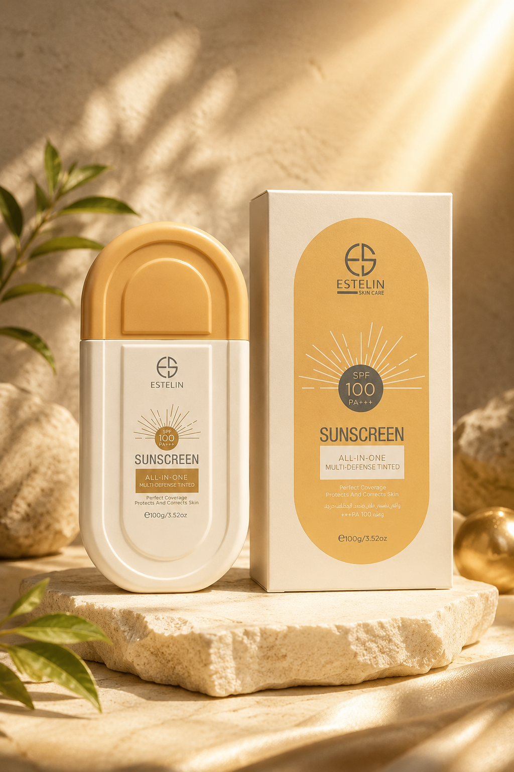 کرم ضد آفتاب رنگی استلین SPF 100 "multy-defense tinted" 100ml